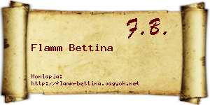 Flamm Bettina névjegykártya